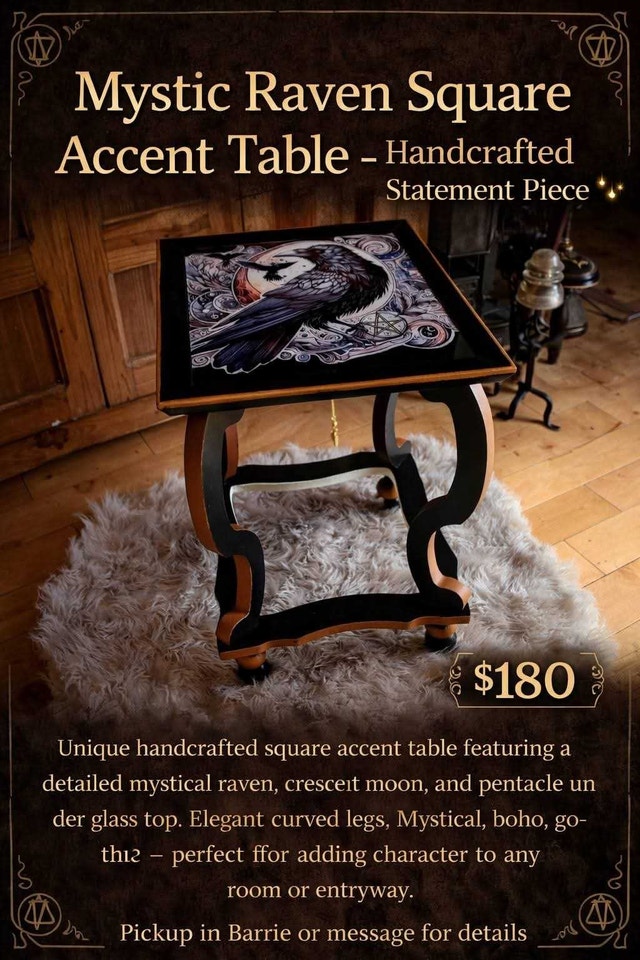 Raven Side Table Unique Gift