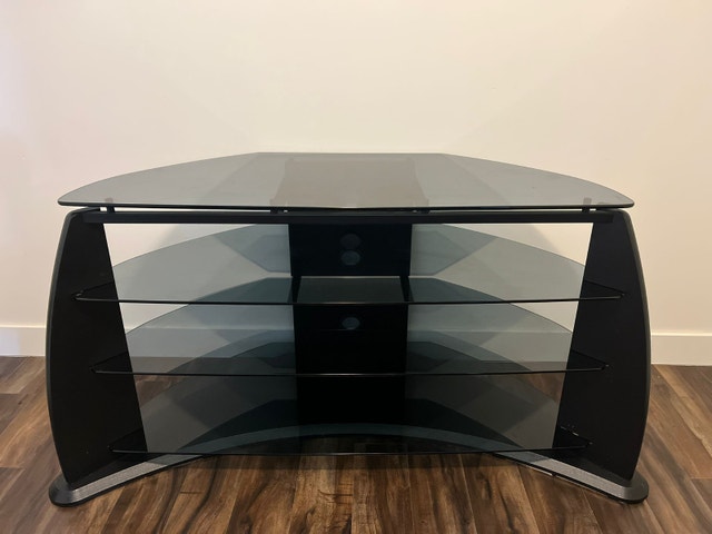 Modern Black Glass TV Stand - Great Condition