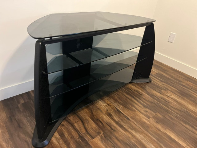 Modern Black Glass TV Stand - Great Condition - photo 2