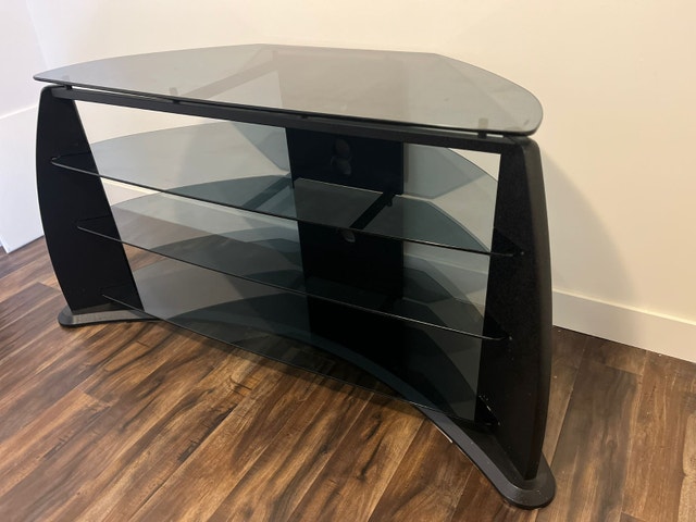 Modern Black Glass TV Stand - Great Condition - photo 3
