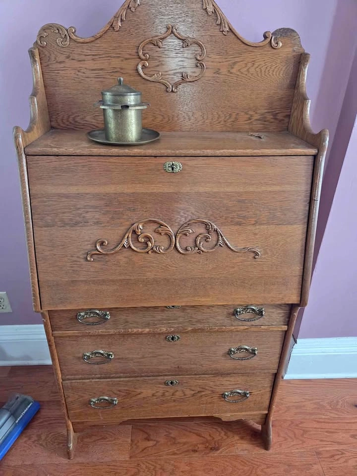 Antique Oak Drop front Desk