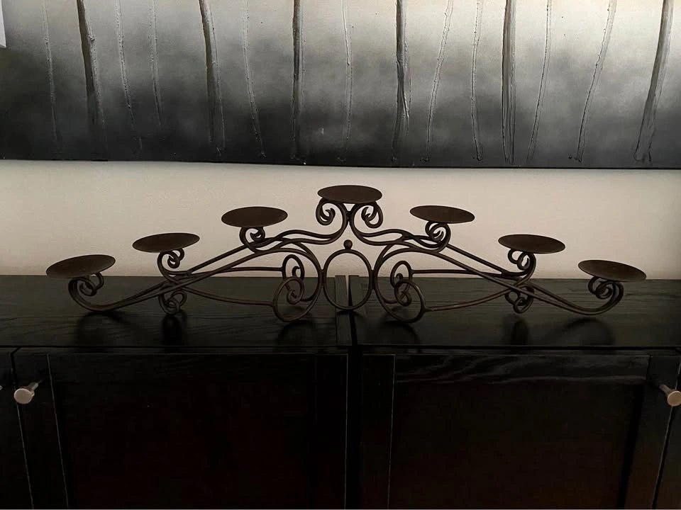 Decorative Metal Candle Holder (Holds 7 Candles)