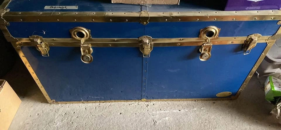 Cedar Lined Blue Storage Trunk