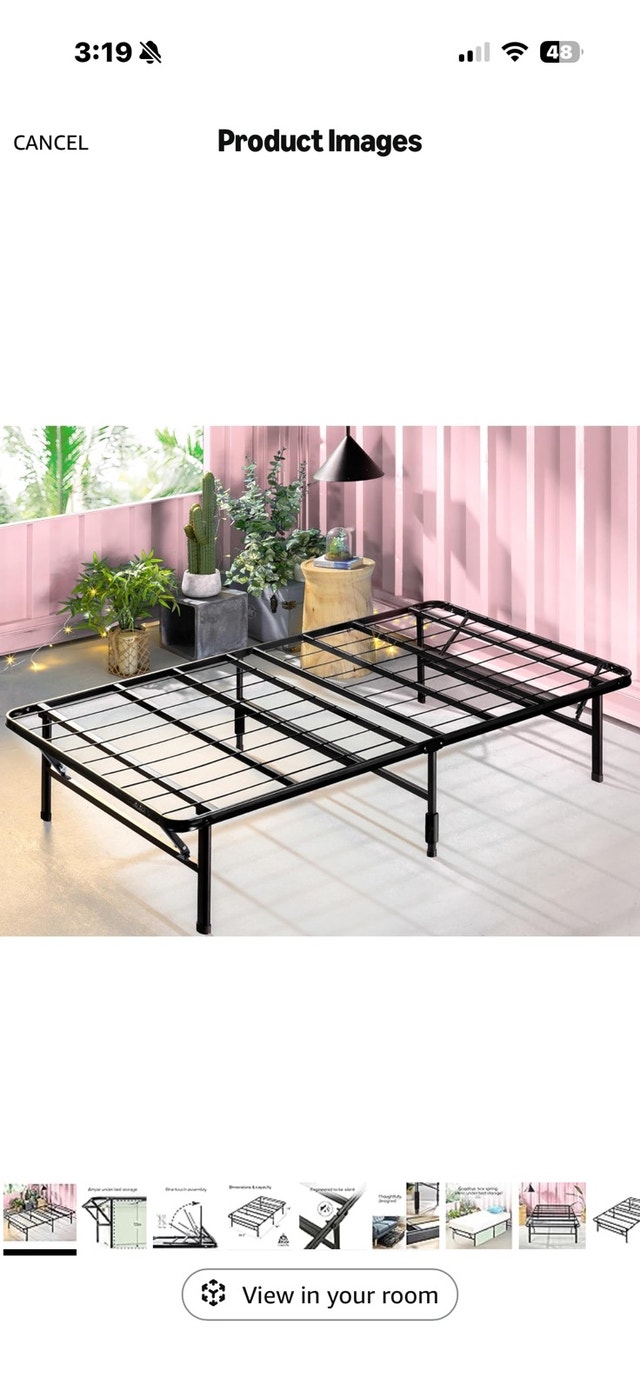 Twin XL Black Metal Bed Frame - photo 2