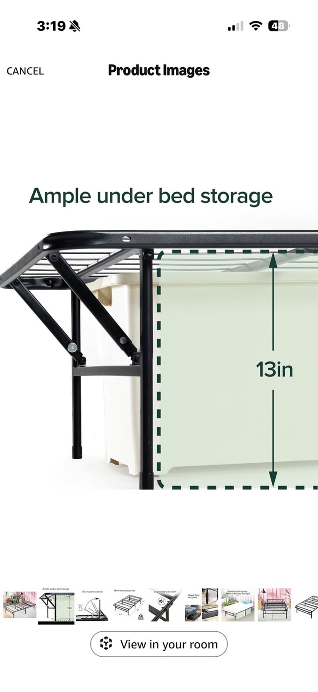 Twin XL Black Metal Bed Frame - photo 3