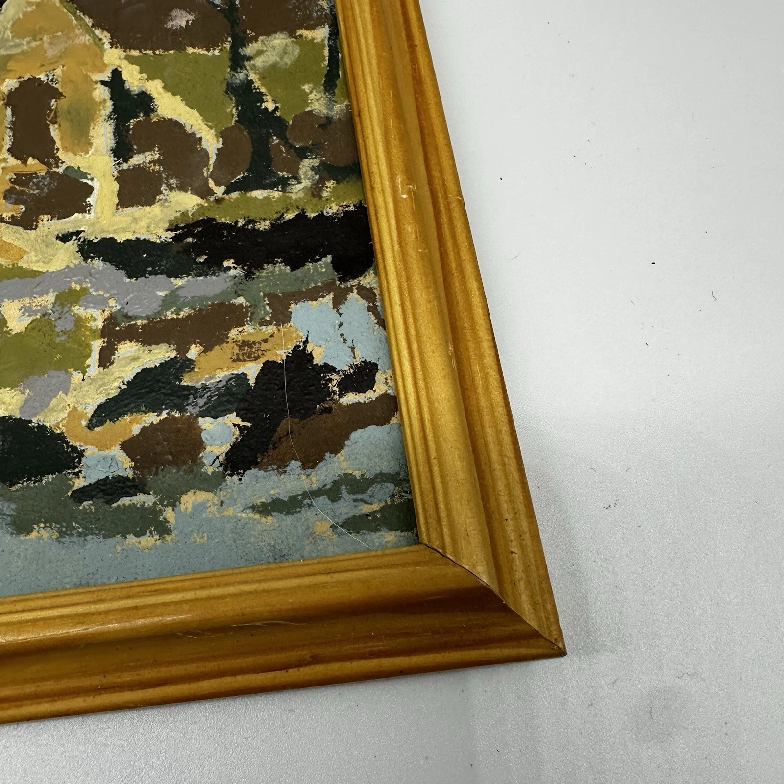 Vintage Tropical Landscape Painting - Palm Trees, Hut, Island Sc - photo 2