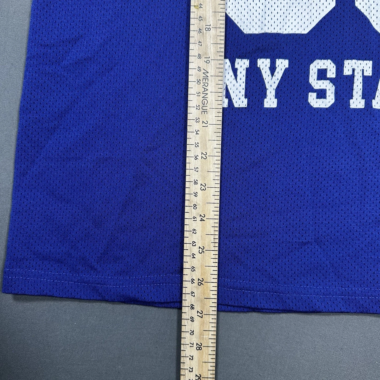 Ardene Hamptons 93 NY State Mesh Jersey Shirt Blue White V-Neck - photo 5