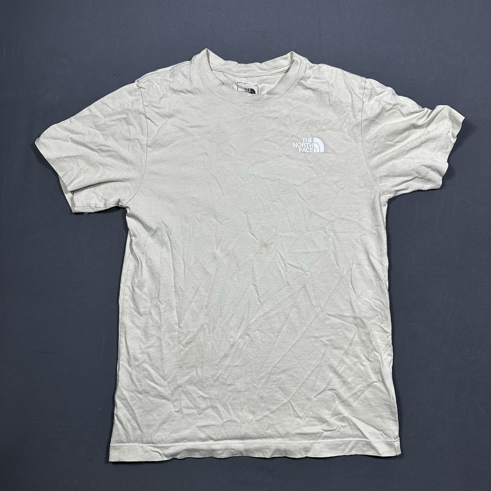 The North Face T-Shirt Men's Size S Cream Box Logo