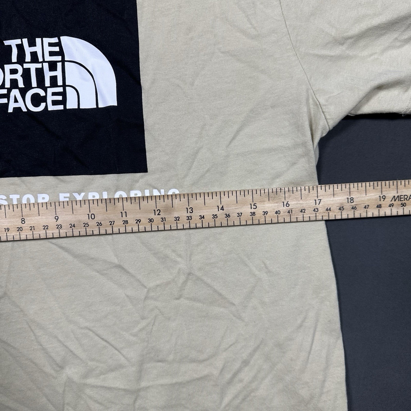 The North Face T-Shirt Men's Size S Cream Box Logo - photo 4