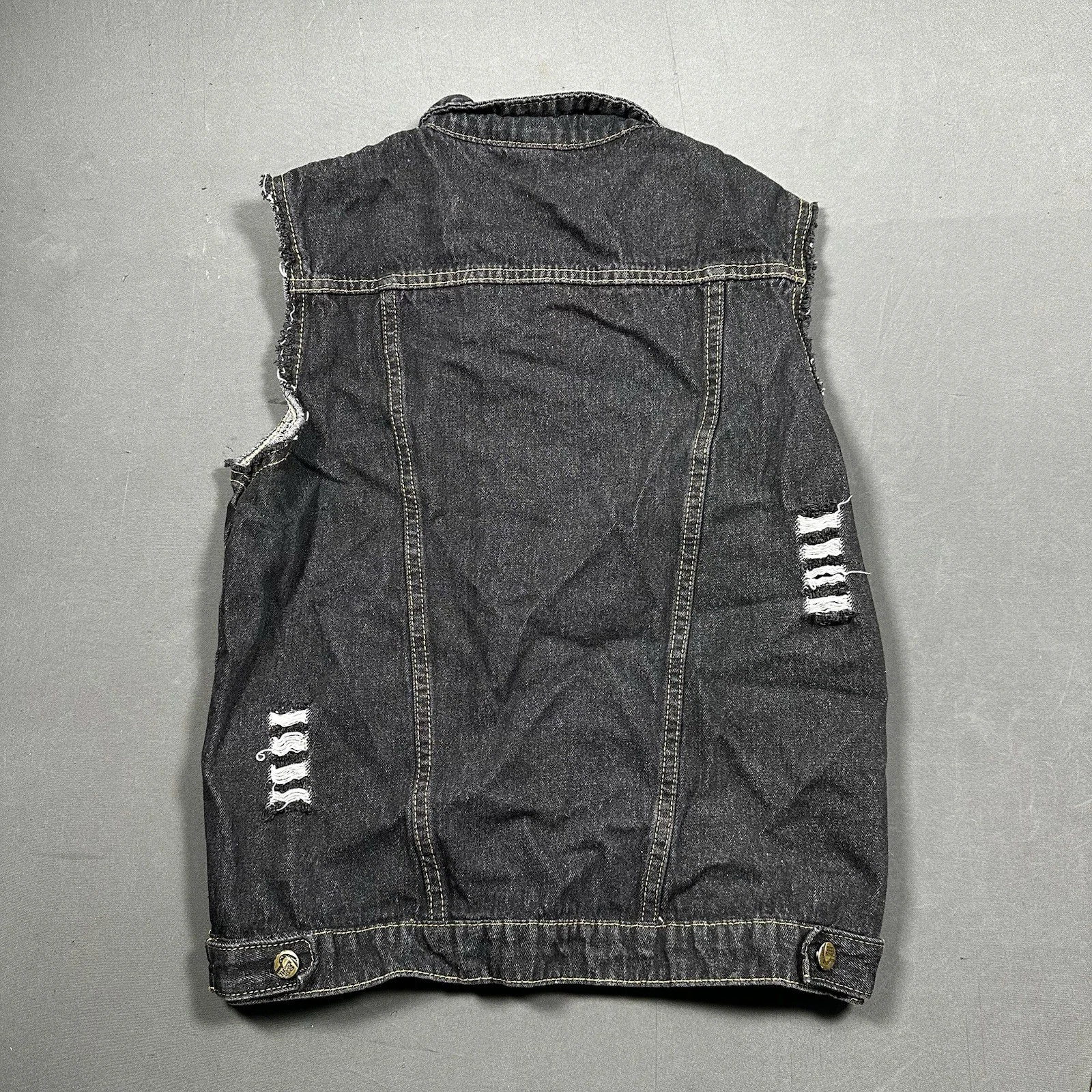 Man Cowboy Vest Turn Down Collar Leisure Waistcoat Single Breast - photo 2