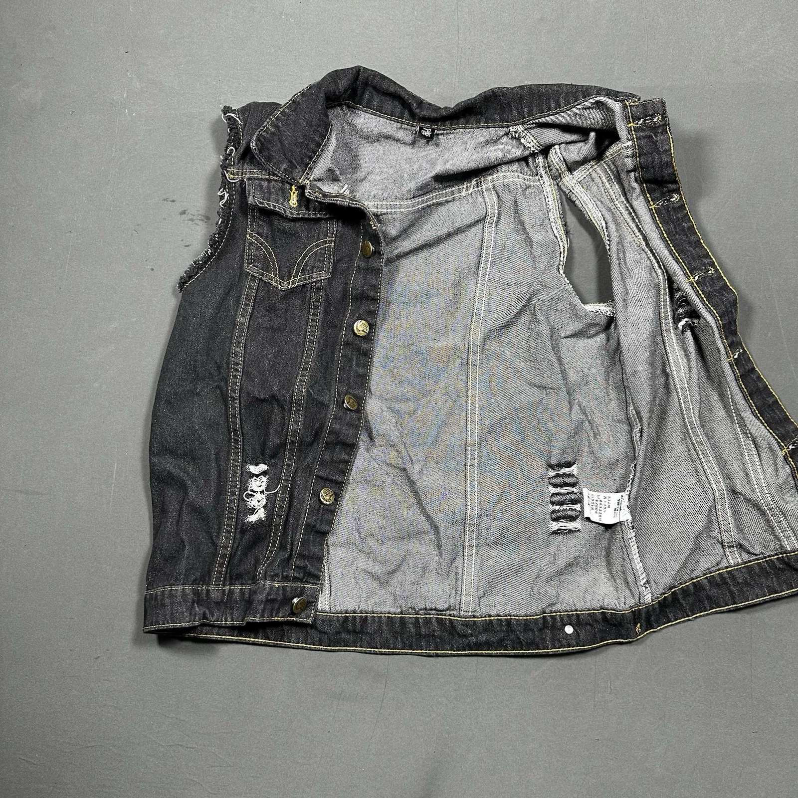 Man Cowboy Vest Turn Down Collar Leisure Waistcoat Single Breast - photo 3