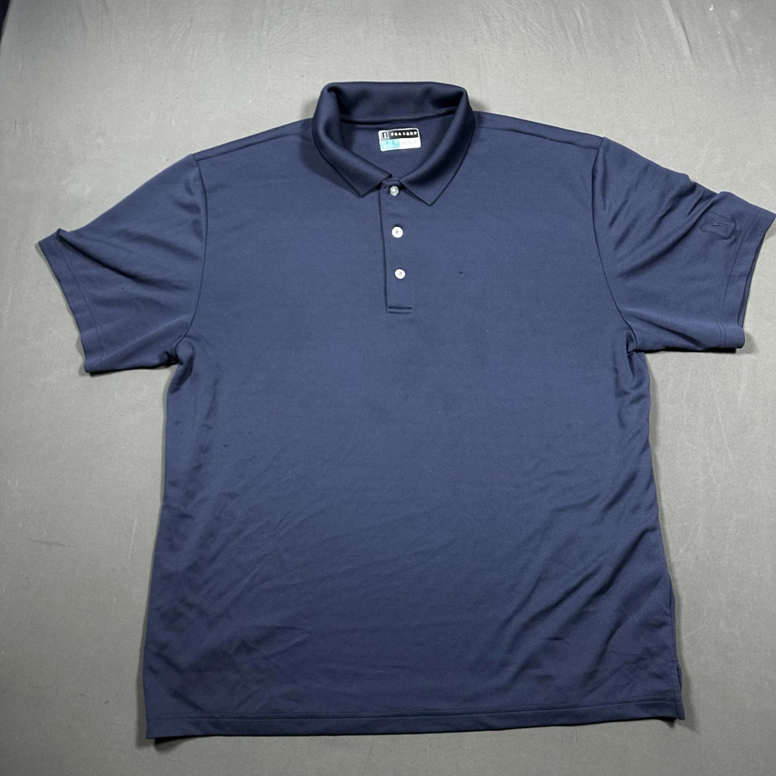 PGA Tour Polo Shirt Mens Blue Short Sleeve Airflux Size XL