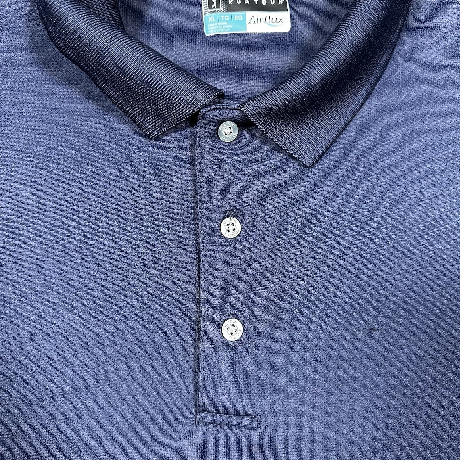 PGA Tour Polo Shirt Mens Blue Short Sleeve Airflux Size XL - photo 3