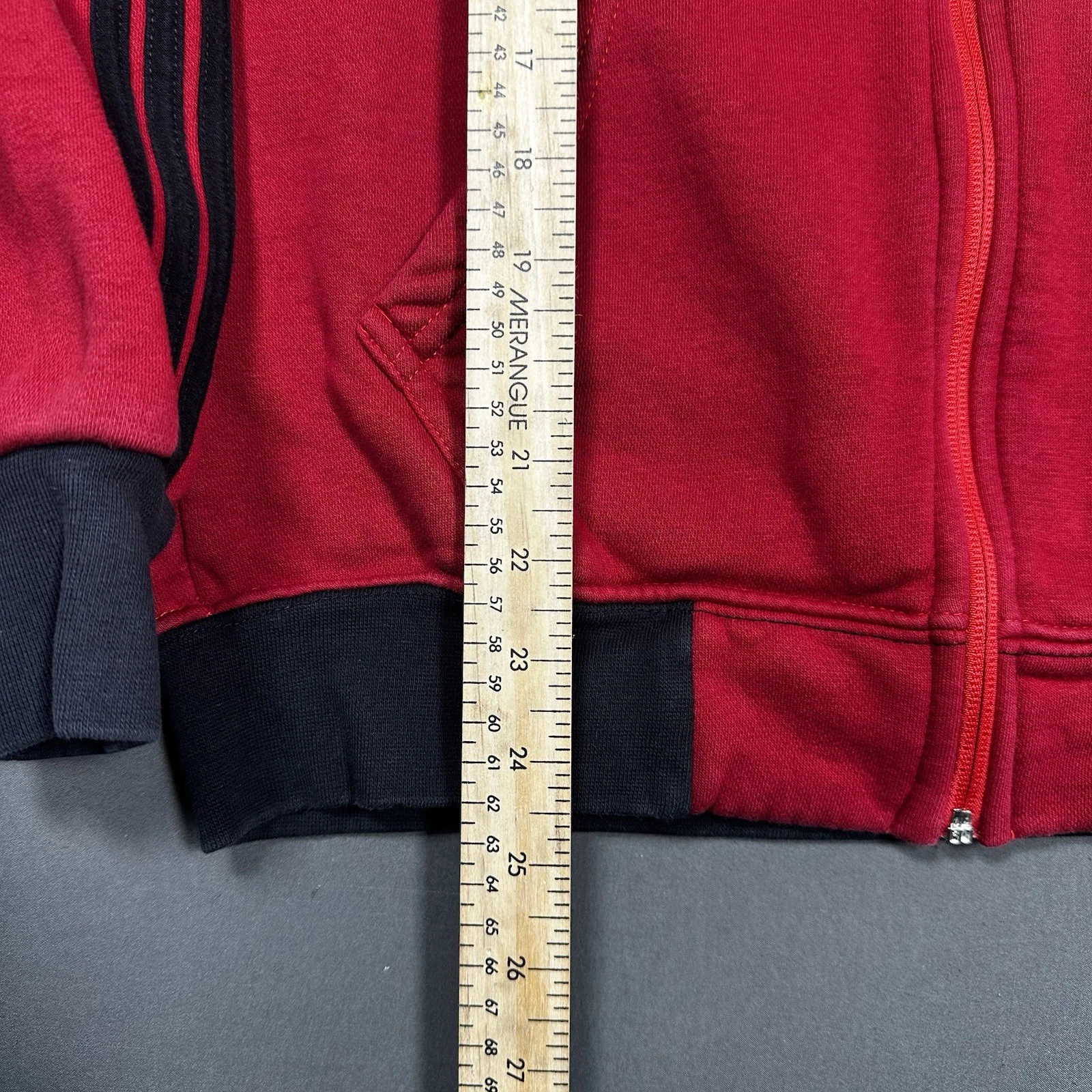 Vintage Adidas Trefoil Track Jacket Red Black Full Zip Men's M - photo 5