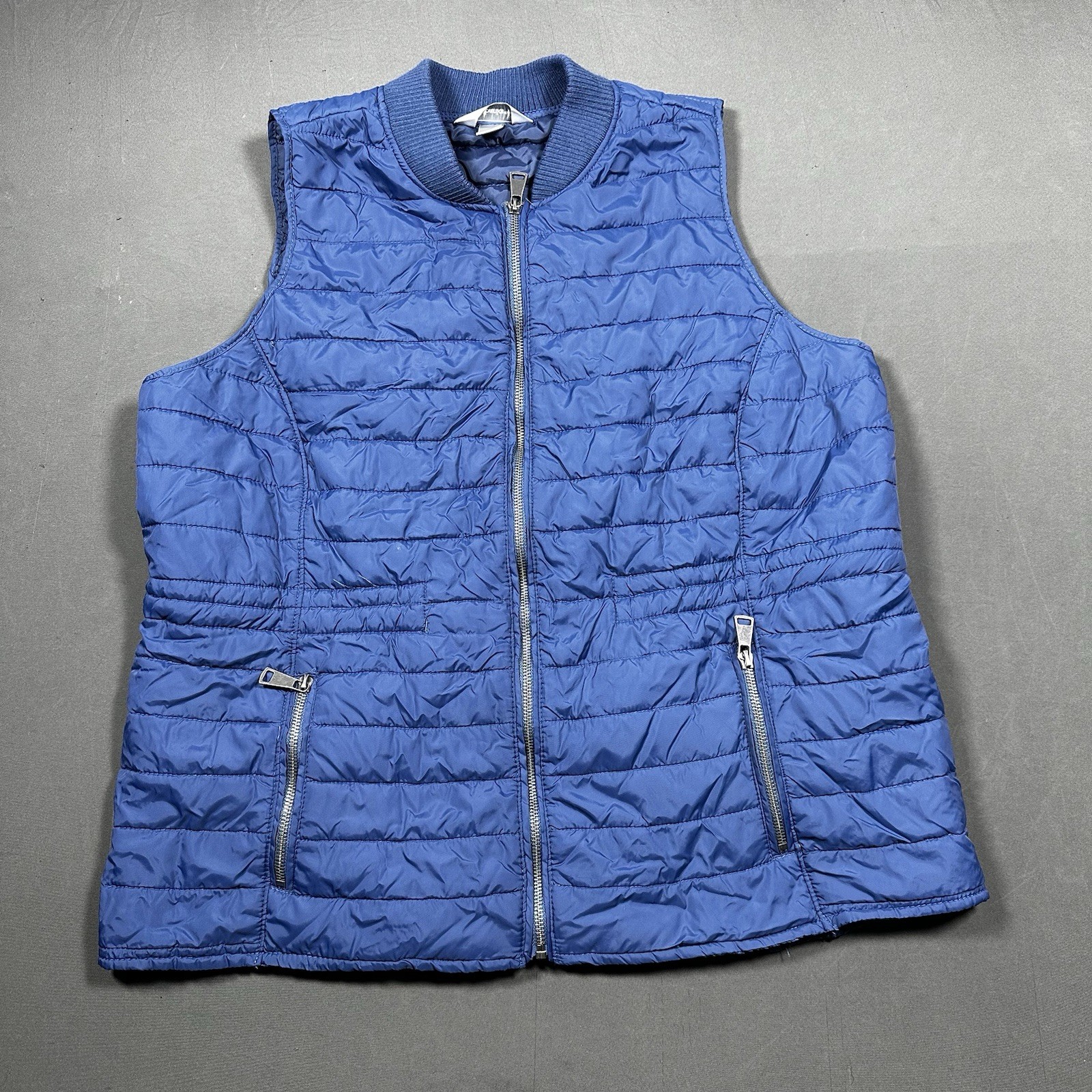 Cj Banks Quilted Puffer Vest Women’s Small Blue NWT