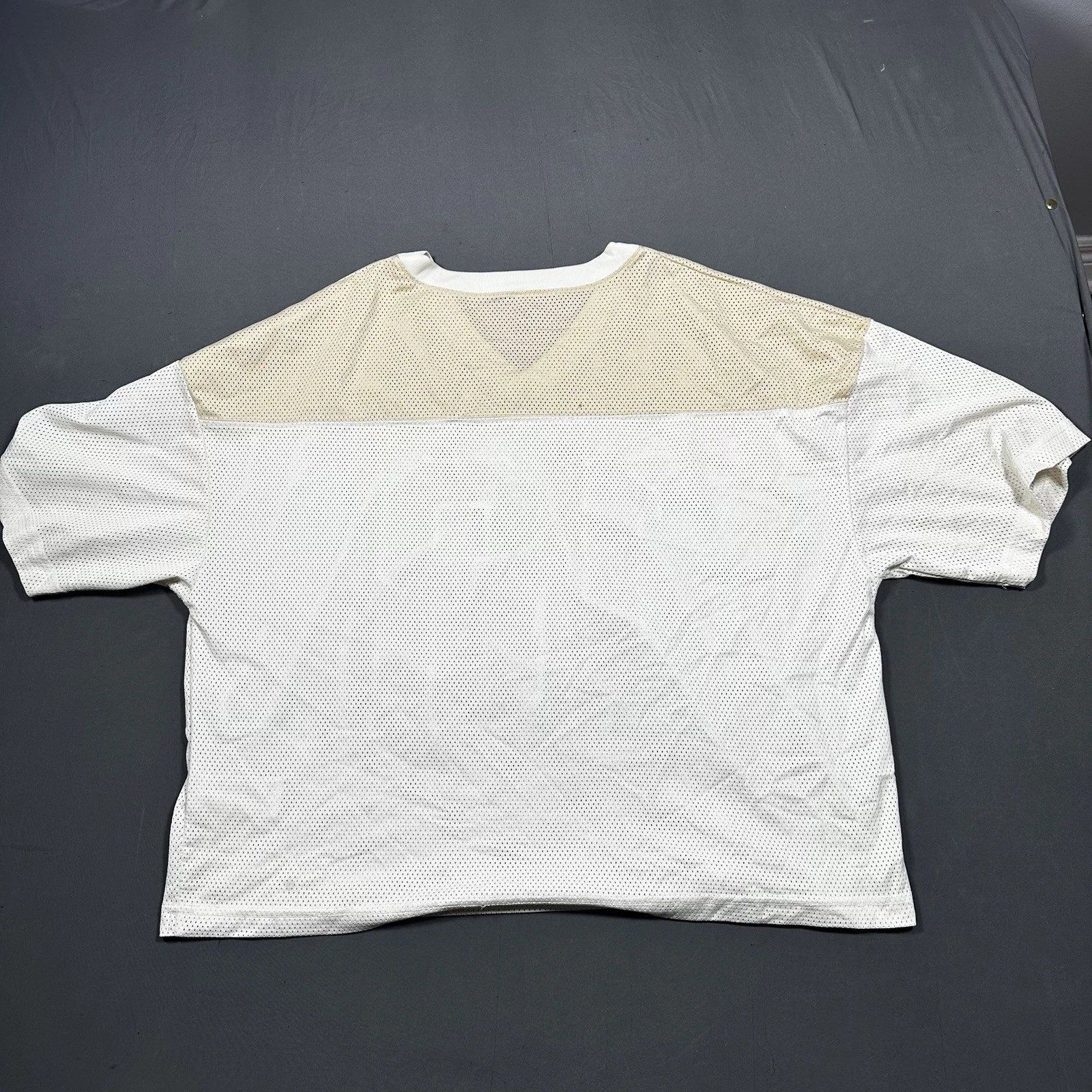 Urban Outfitters Mesh Jersey Shirt Mens Large Beige White Graphi - photo 2