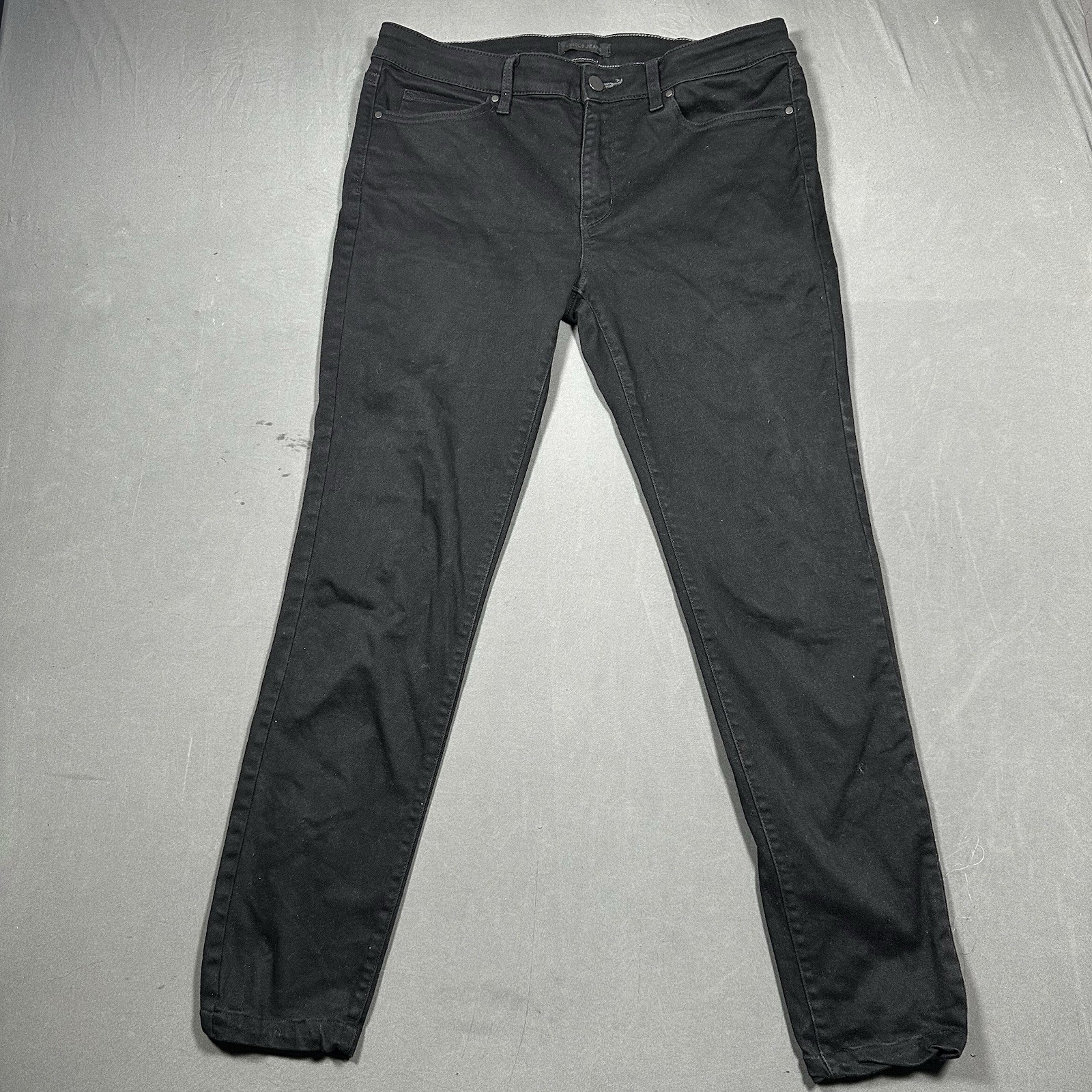 Uniqlo Women's Black Stretch Jeans - Straight Leg, Size M