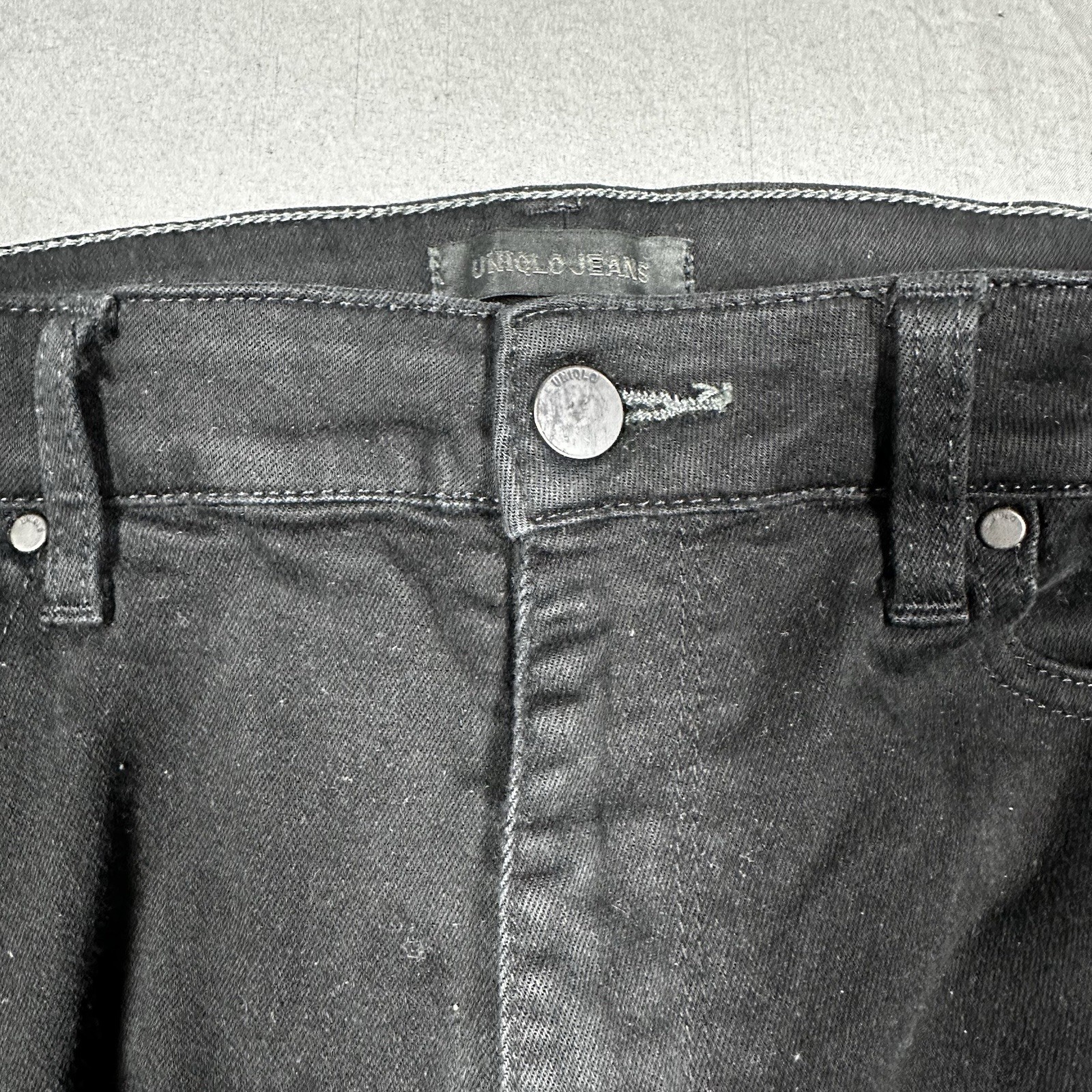 Uniqlo Women's Black Stretch Jeans - Straight Leg, Size M - photo 3