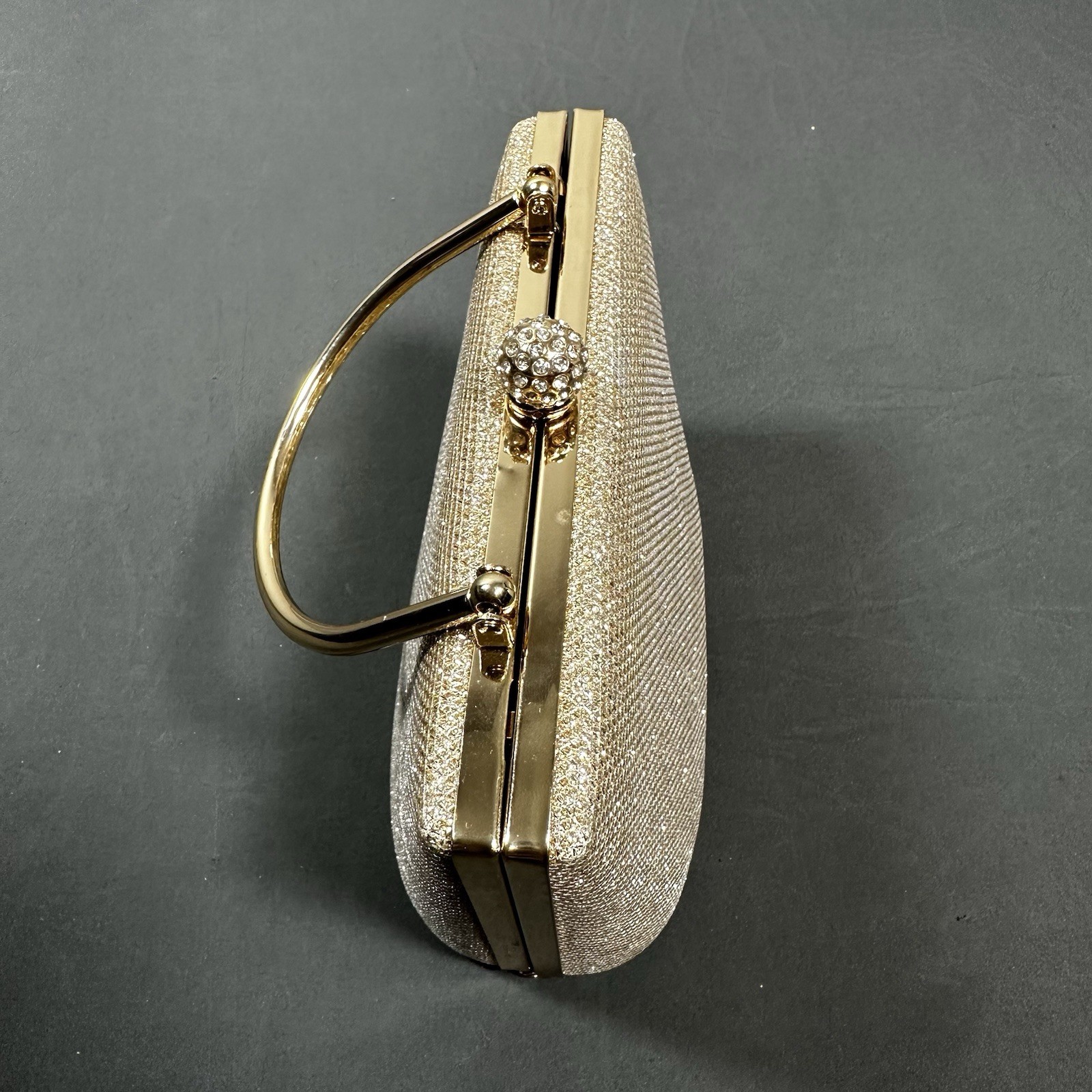 D’Margeaux New York Gold Glitter Evening Bag Sparkly Clutch Rhin - photo 2