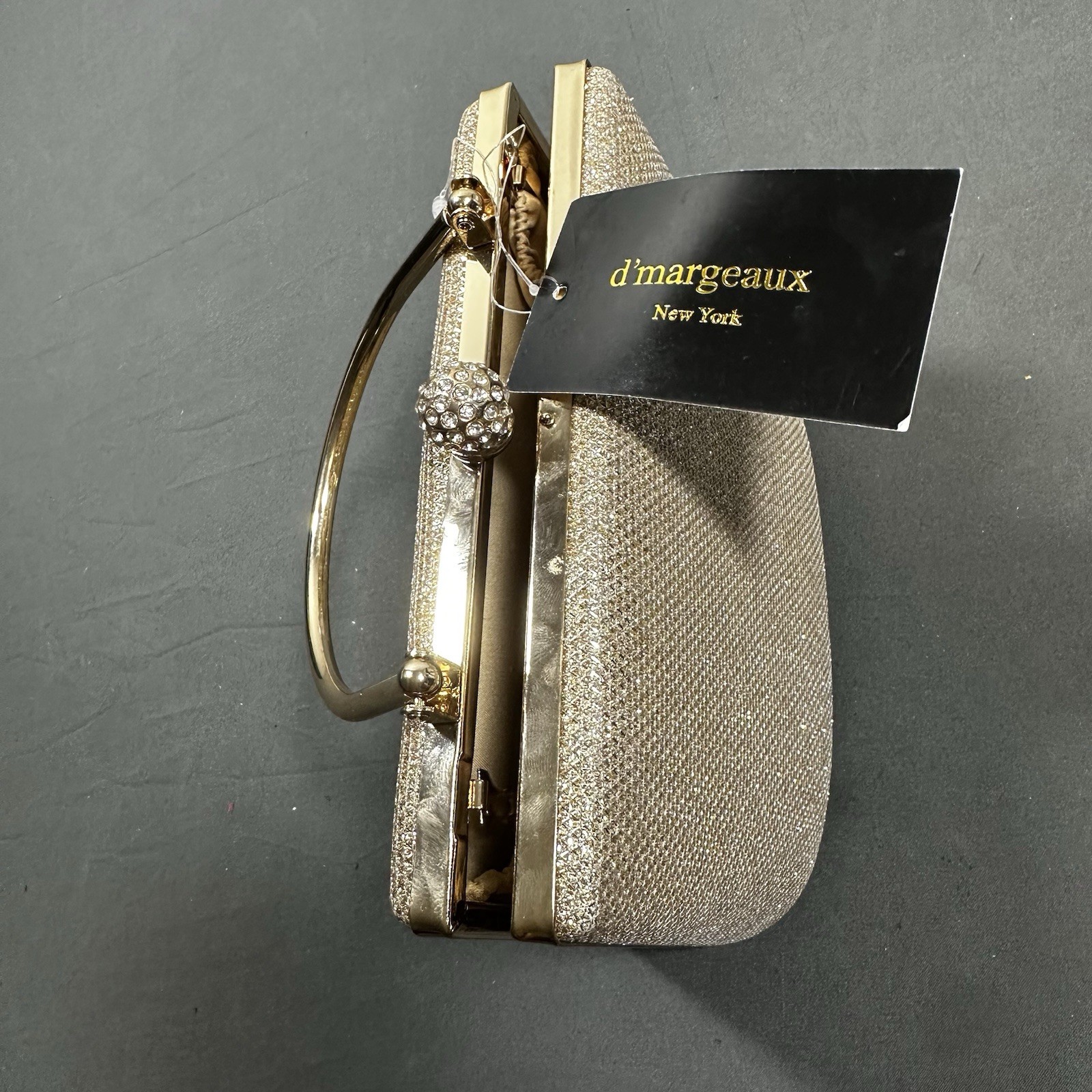 D’Margeaux New York Gold Glitter Evening Bag Sparkly Clutch Rhin - photo 4