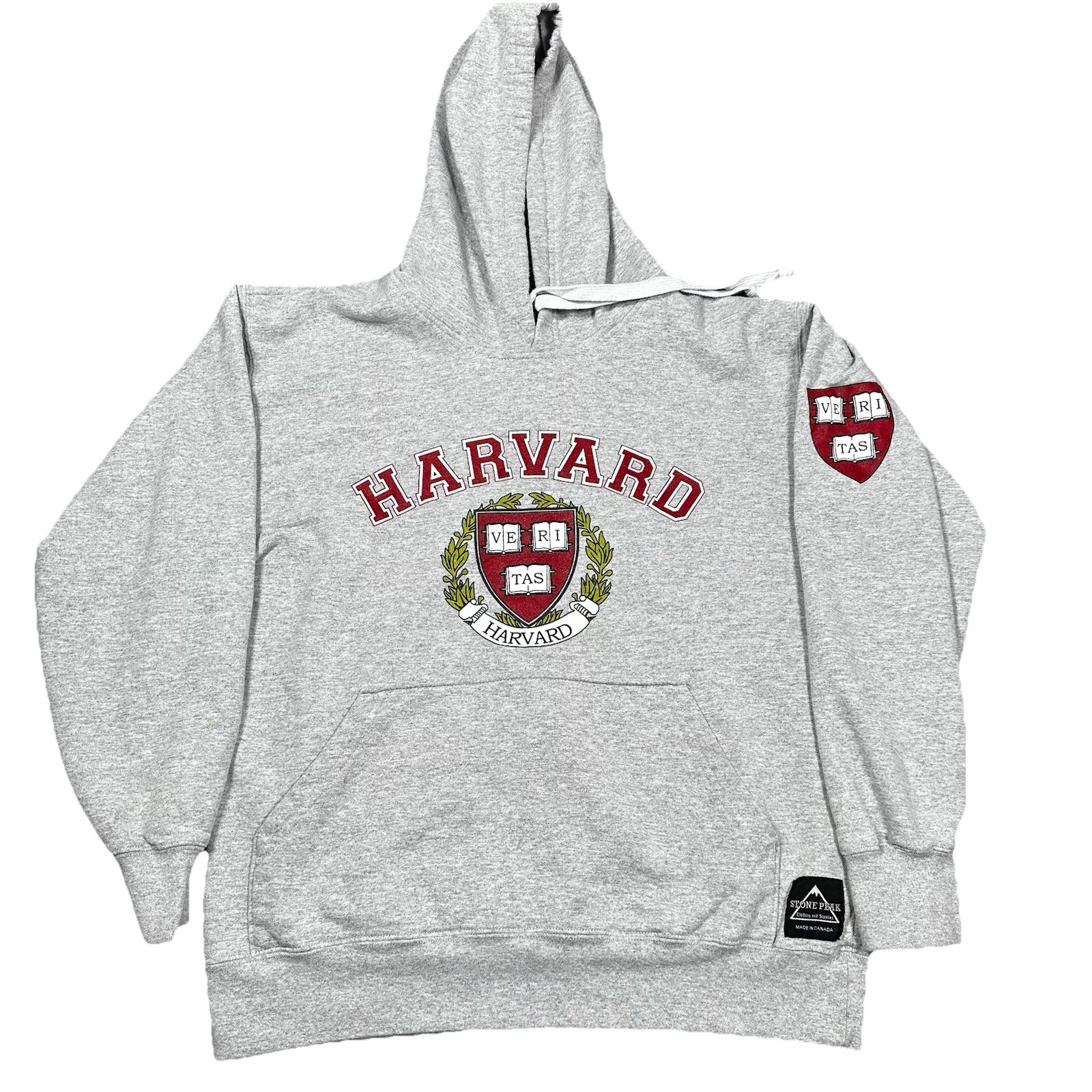 Champion Harvard University Hoodie Size Small Gray Pullover Embr