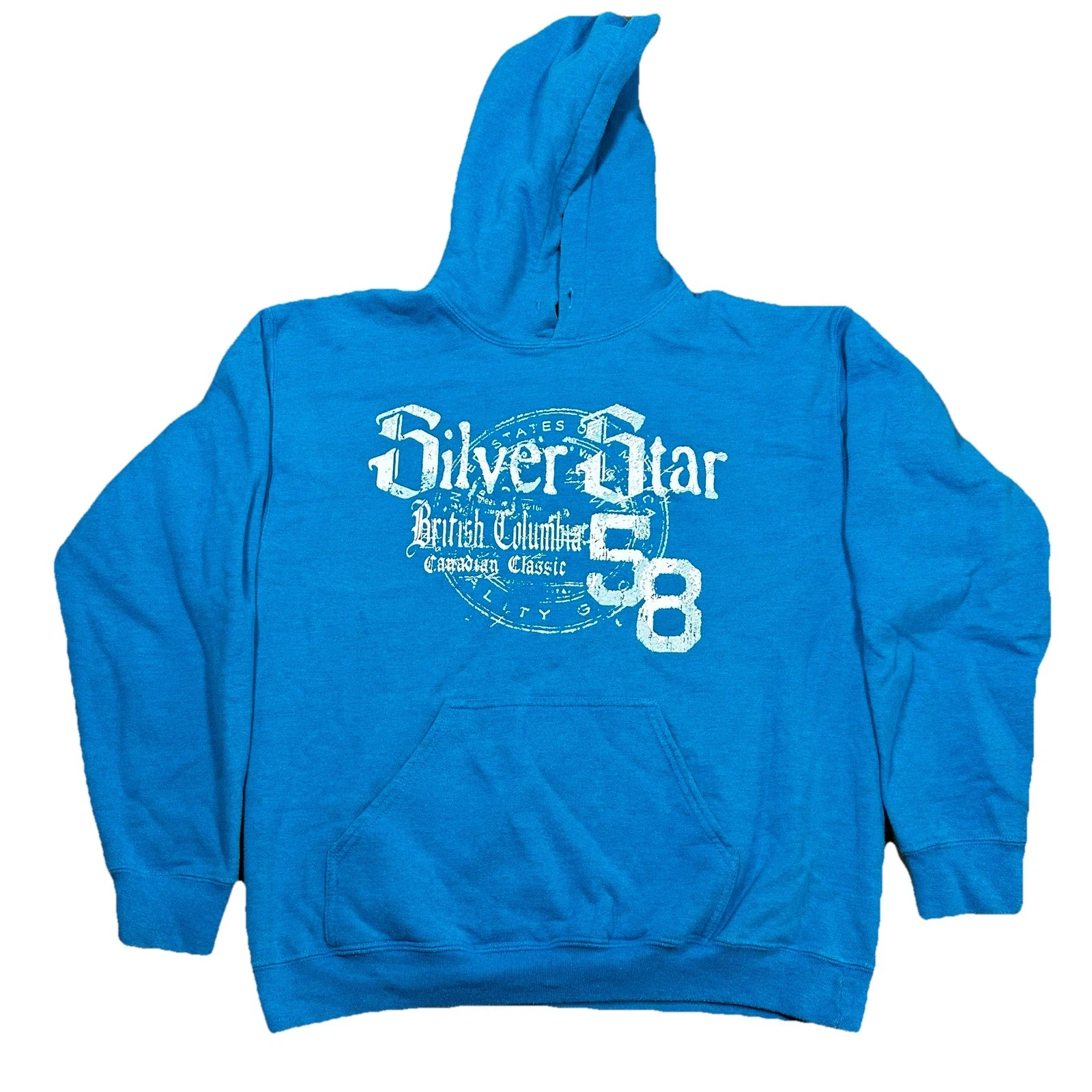 Silver Star BC Hoodie Blue Gildan Heavy Blend Mens M