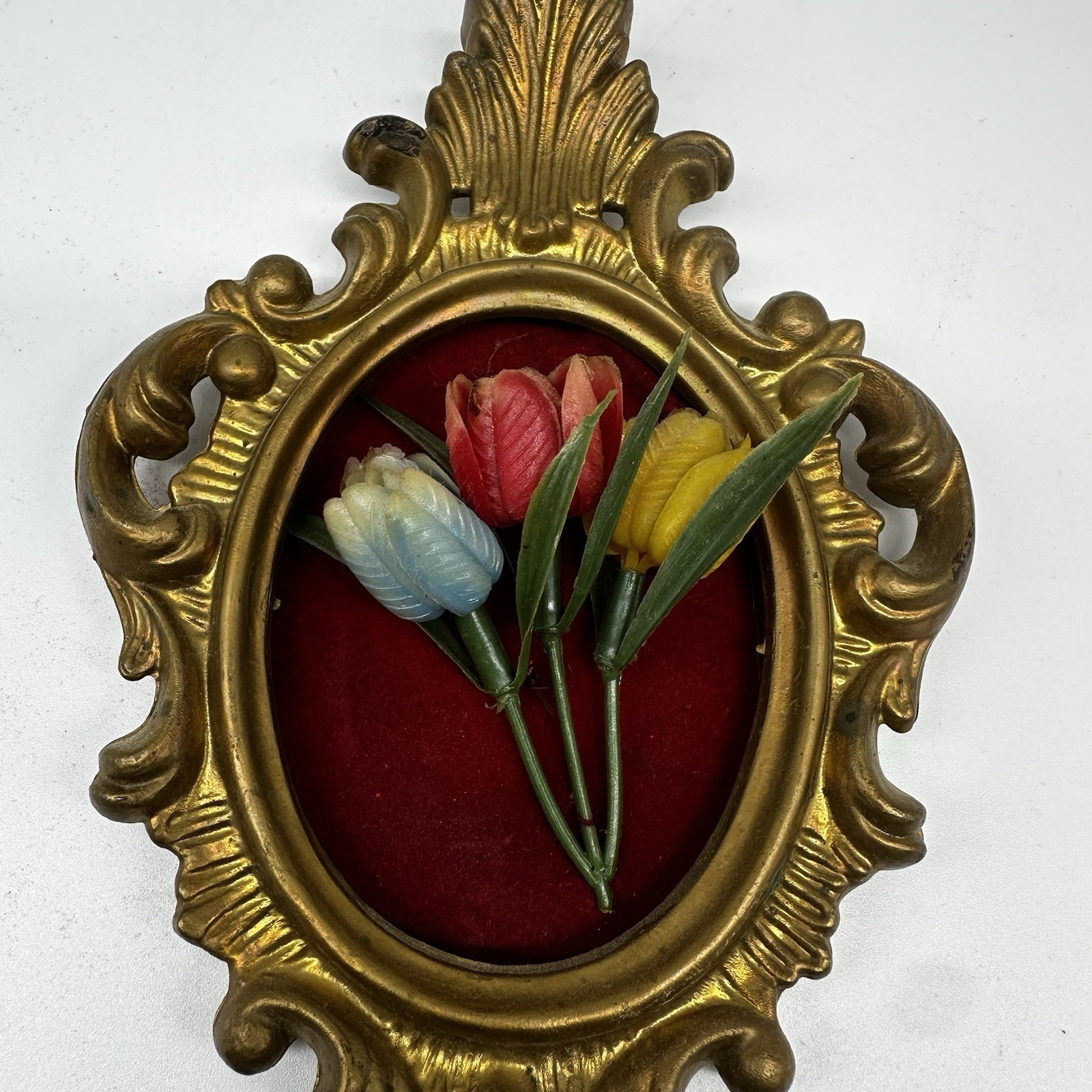Vintage Resin Tulip Flower Wall Plaque 1950s MCM