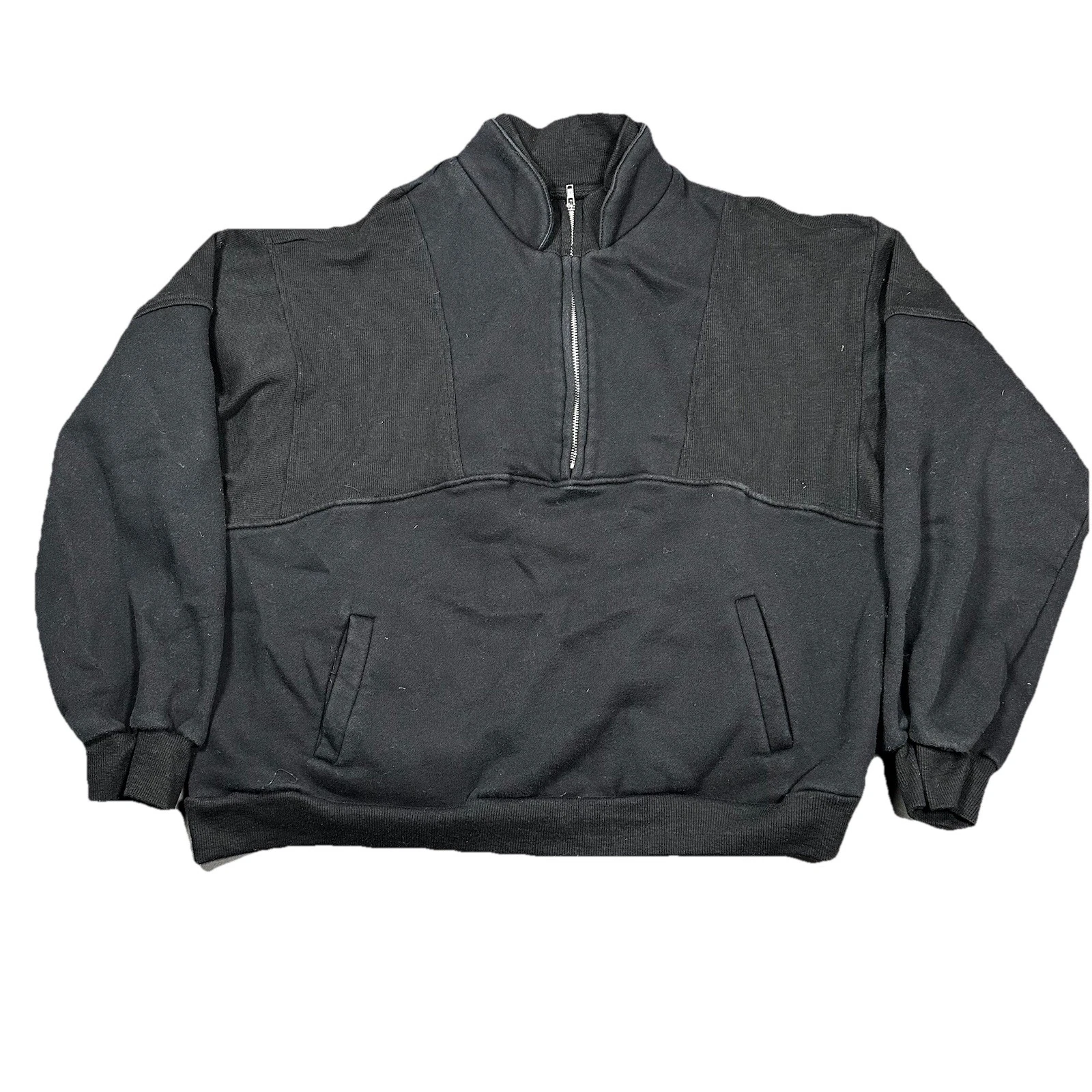 Men's Black Half Zip Sweatshirt Size L