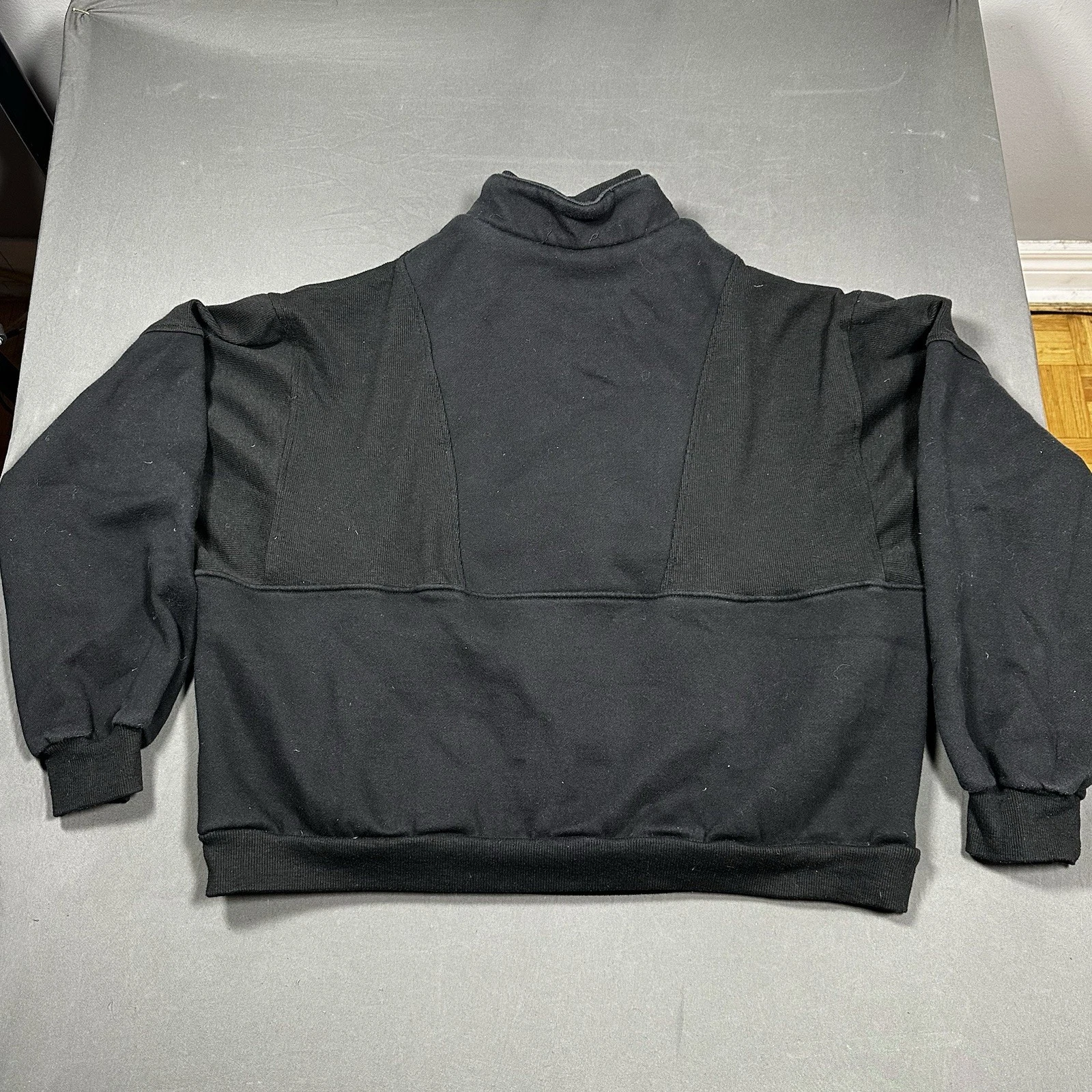 Men's Black Half Zip Sweatshirt Size L - photo 2