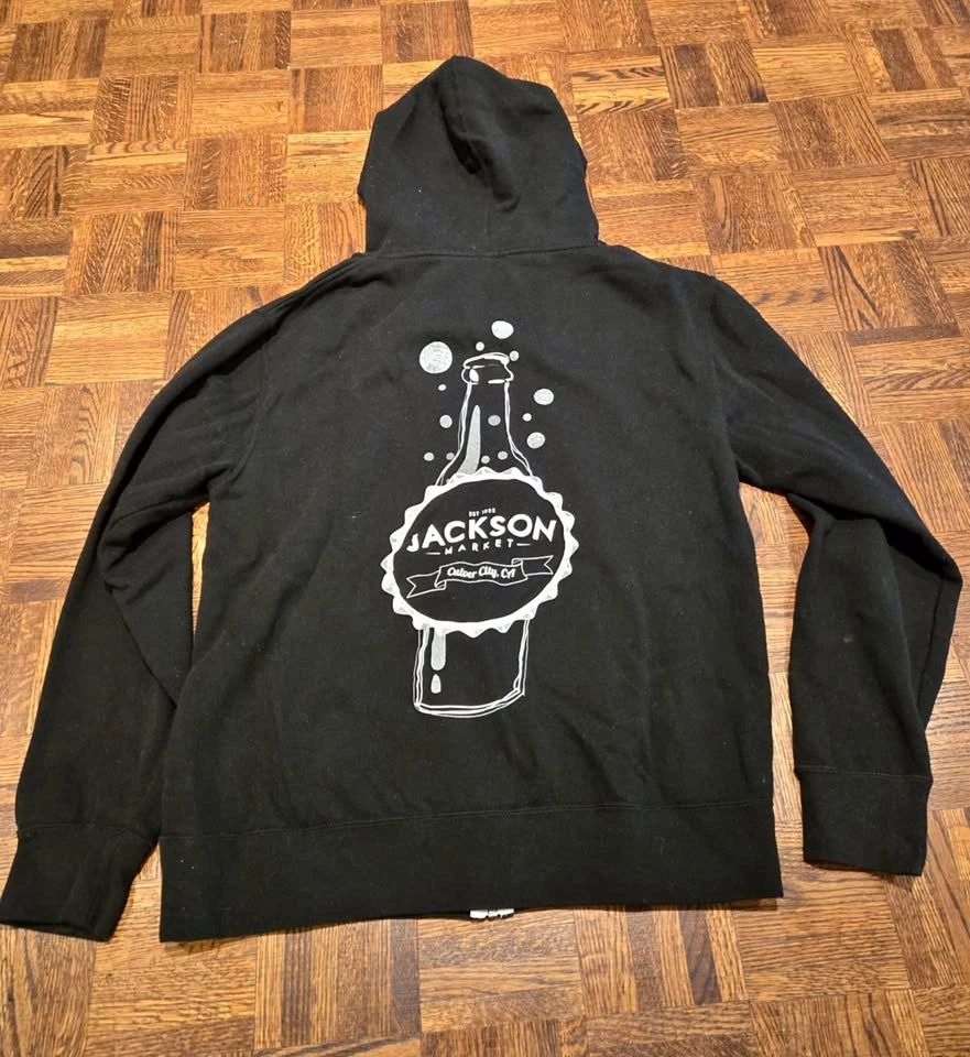 Black Full-Zip Hoodie Sweatshirt - Jackson Market - Size Large - photo 3