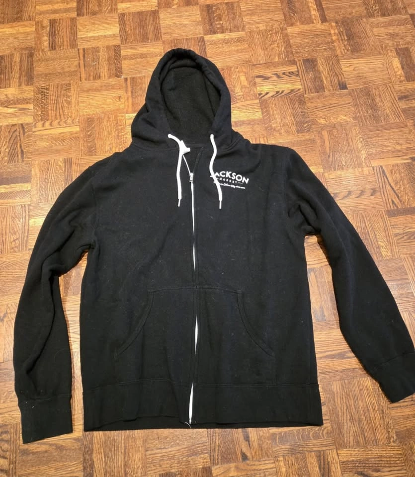 Black Full-Zip Hoodie Sweatshirt - Jackson Market - Size Large