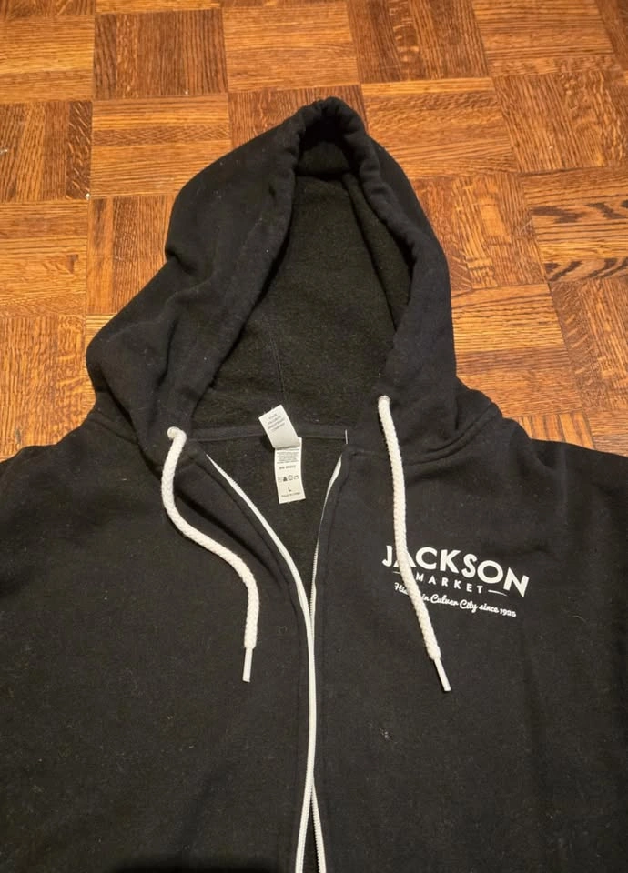 Black Full-Zip Hoodie Sweatshirt - Jackson Market - Size Large - photo 2