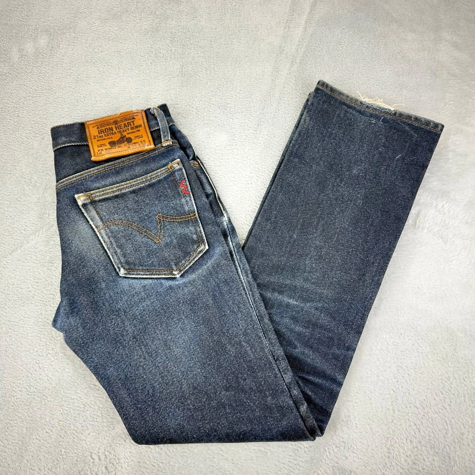 Iron Heart Men's Sz 28 W X 30 L Lot 461 21oz Black Denim