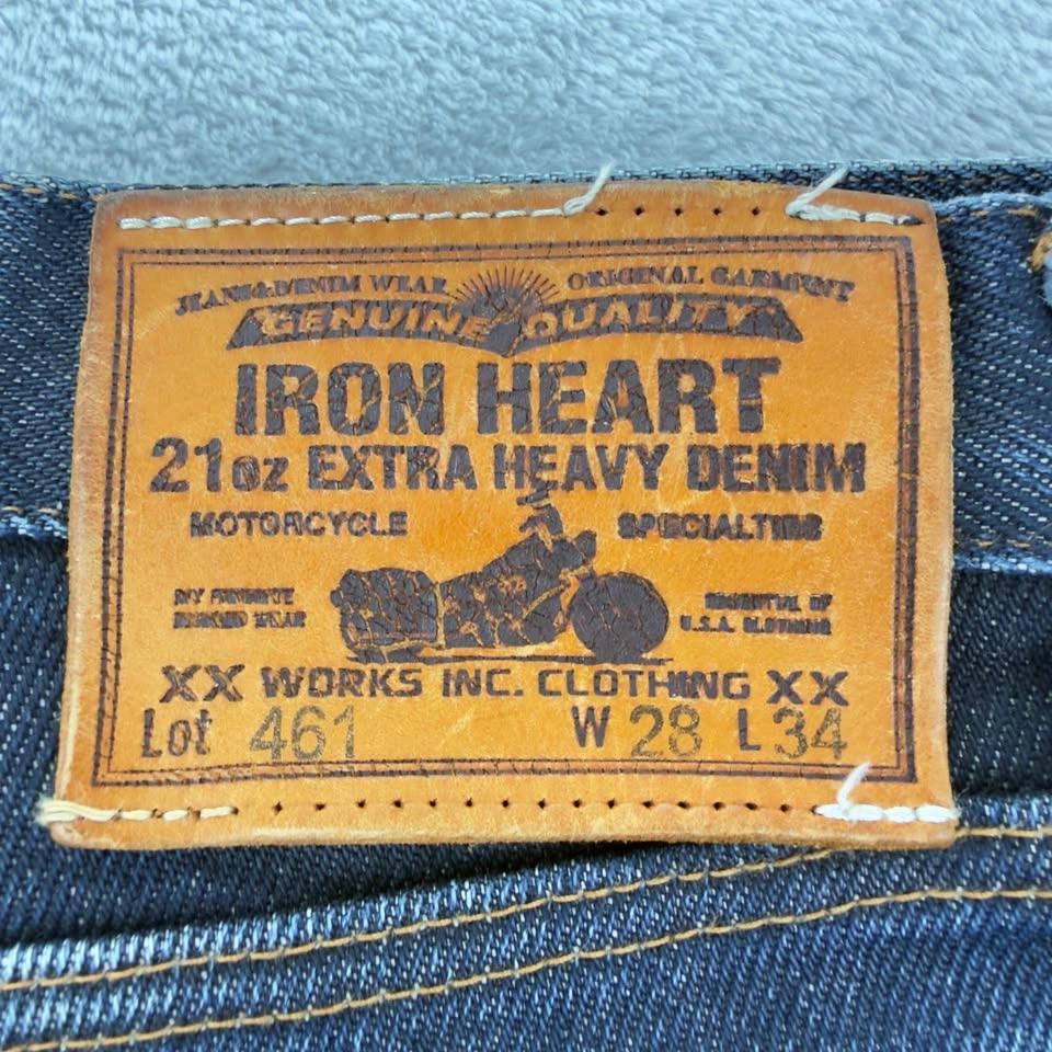 Iron Heart Men's Sz 28 W X 30 L Lot 461 21oz Black Denim - photo 2