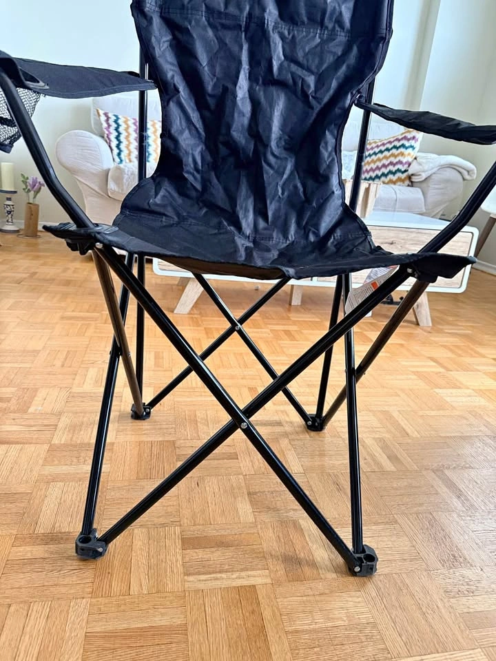 Set of 2 Ozark Trail Black Folding Camping Chairs w/ Cup Holder
