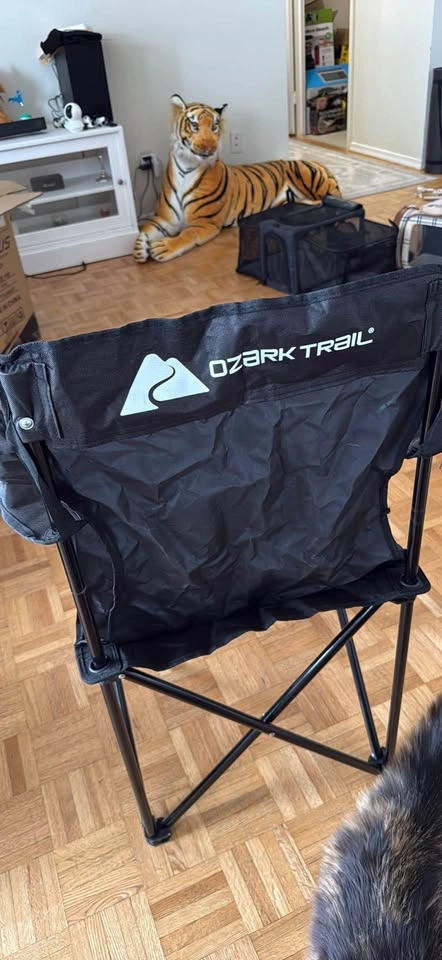 Set of 2 Ozark Trail Black Folding Camping Chairs w/ Cup Holder - photo 4