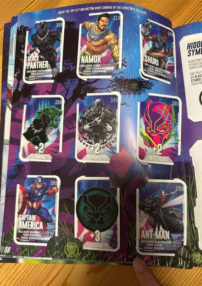 COMPLETE Marvel 90 Card Set + Album (Go On a Mission) - photo 3