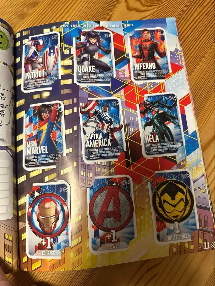 COMPLETE Marvel 90 Card Set + Album (Go On a Mission) - photo 4