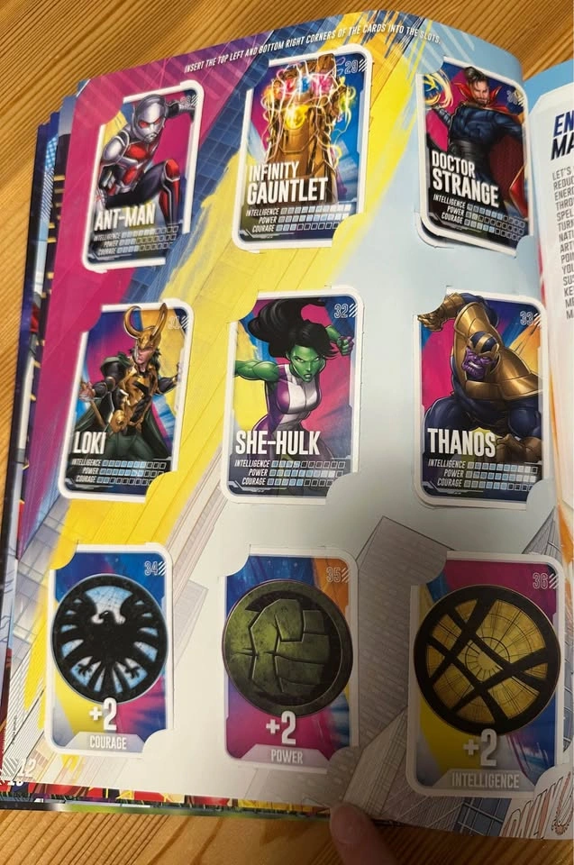 COMPLETE Marvel 90 Card Set + Album (Go On a Mission) - photo 5