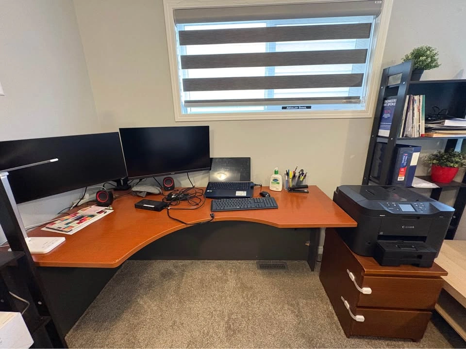 Large Office Table with Side Table - photo 2