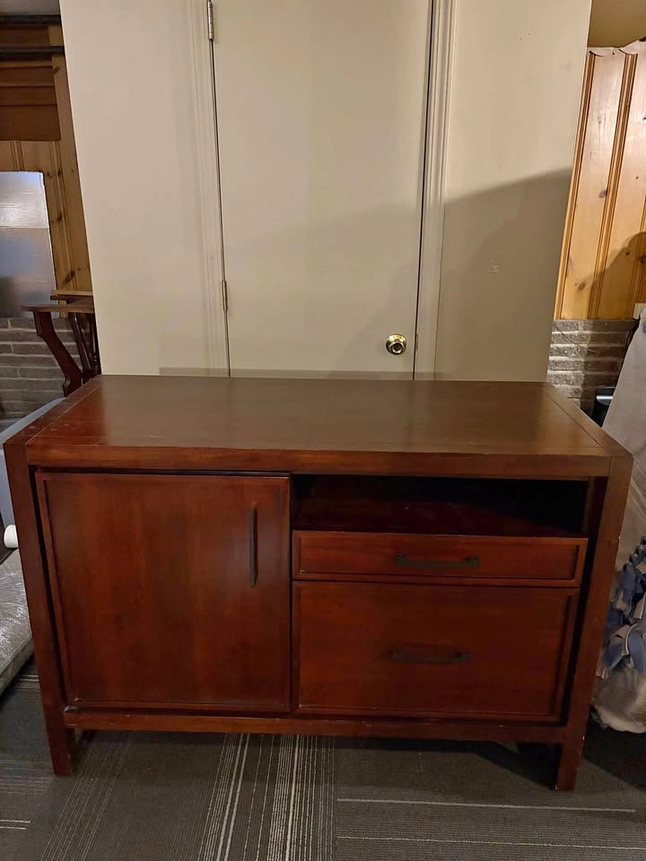 TV Cabinet with Built-in File Cabinet