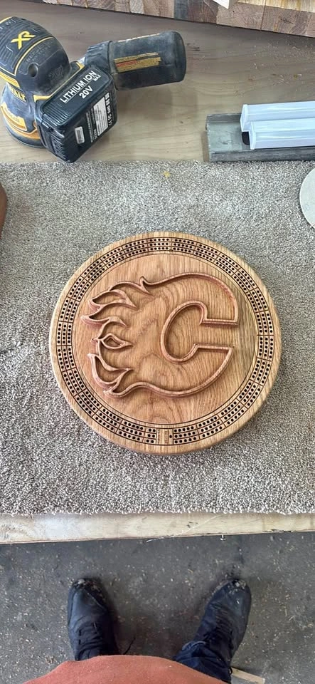Calgary Flames Cribbage Board