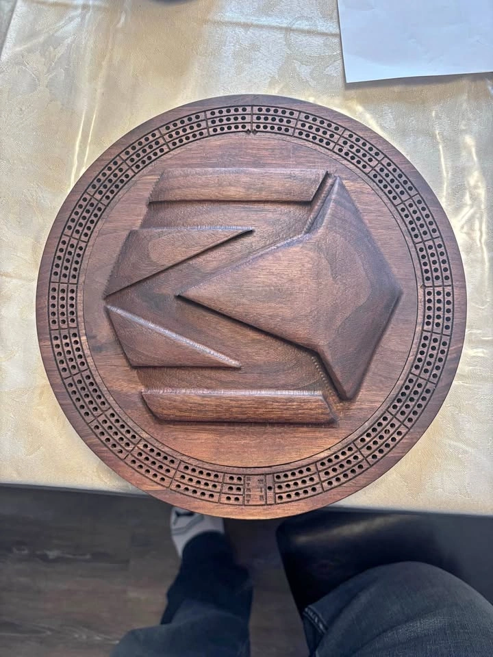Customizable Walnut Cribbage Board w/ Logo & Pegs