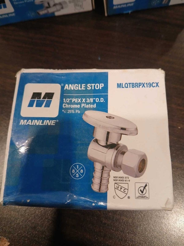 Angle stops 1/2 pex x 3/8 od