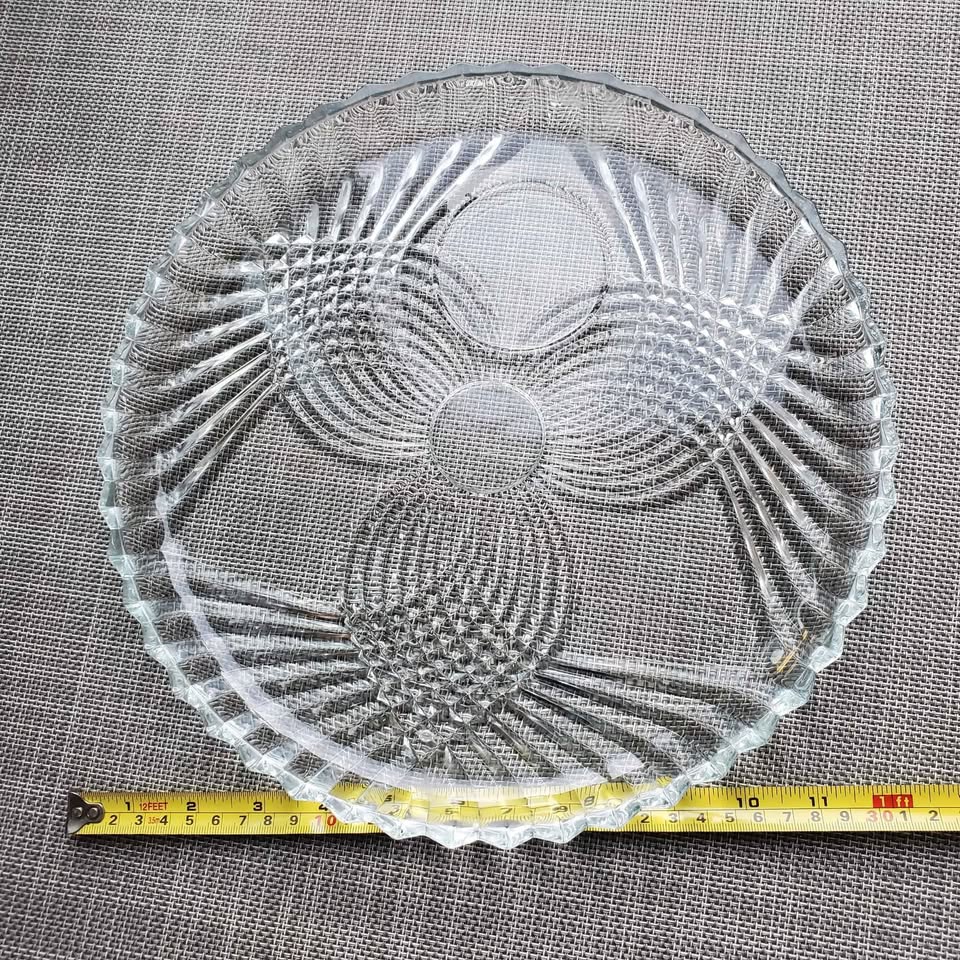 Crystal Serving Tray + Divided Glass Dish - photo 2