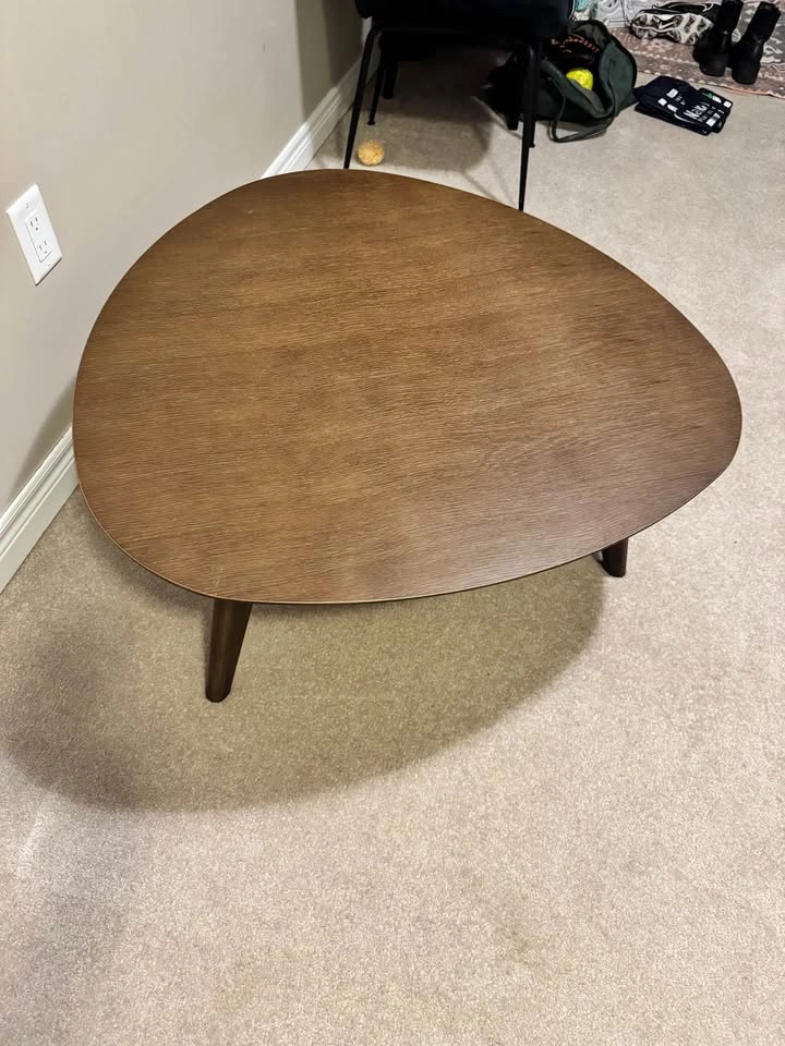 Mid century modern solid wood leg coffee table - photo 2