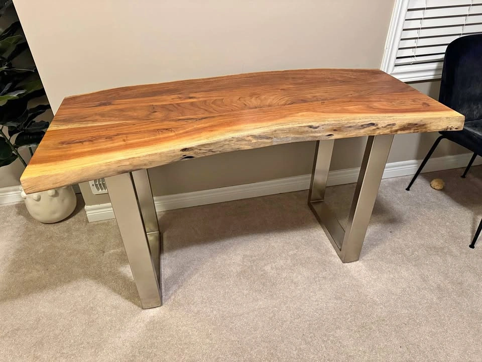 Live edge solid wood console table/desk