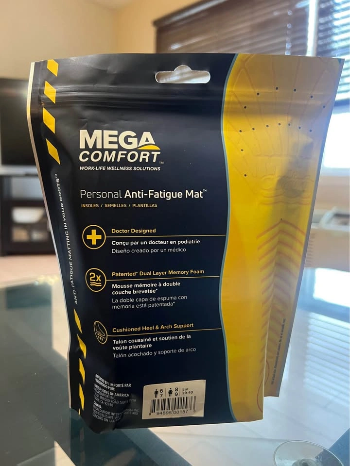 MEGAComfort Anti-Fatigue Memory Foam Insoles - Mens 6/7 Womens 8 - photo 2