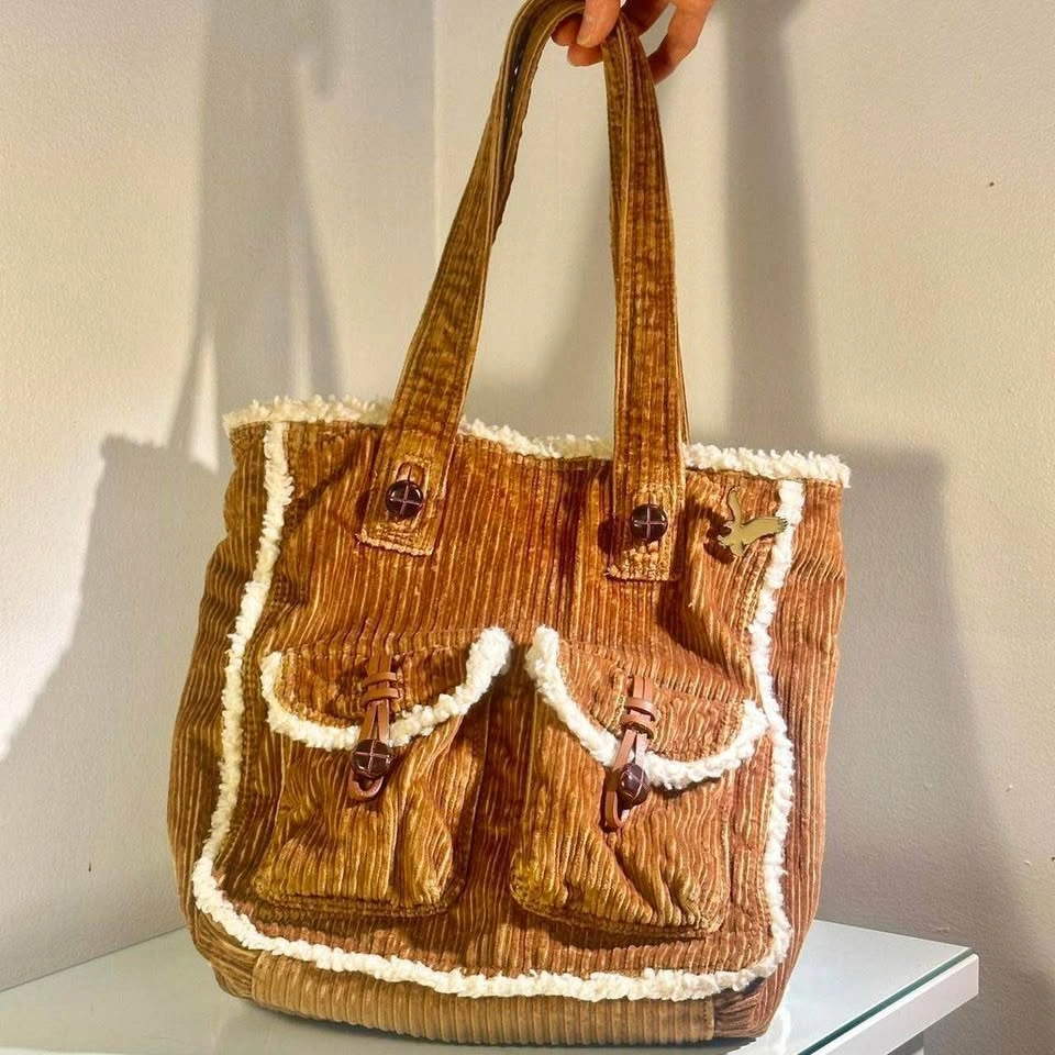 American Eagle Sherpa Trim Corduroy Shoulder Bag - photo 2