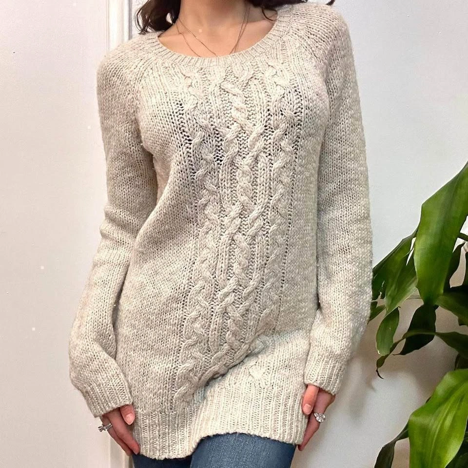 American Eagle Wool Knit Sweater - Cream | Size Medium